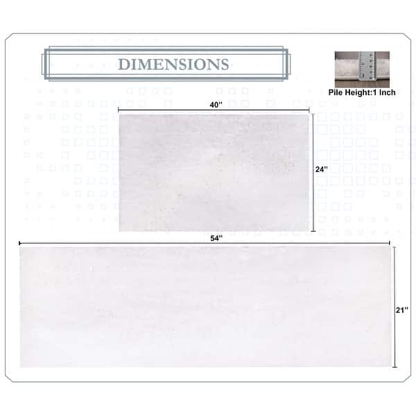 dimension image slide 4 of 28, Luxury Plush Bathroom Rug Set - Quick-Dry, Soft Microfiber, Non-Slip, Absorbent & Washable Bath Mats