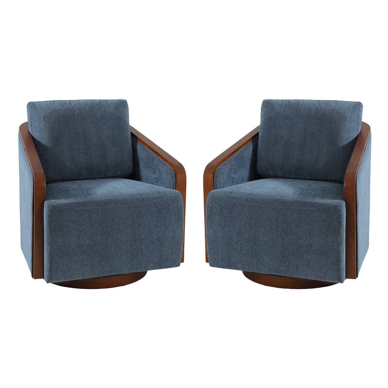 Modern Upholstered Swivel Accent Chair Set of 2