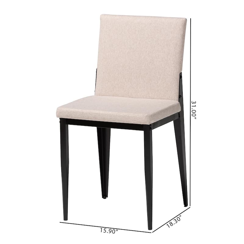 Bishop Industrial Fabric and Metal 4-Piece Dining Chair Set
