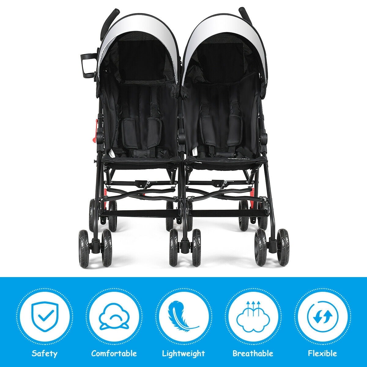 baby joy double stroller