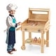preview thumbnail 1 of 8, Costway Wooden Barbecue Grill Playset with Play Food Grilling Tools & - See Details Natural - See Details