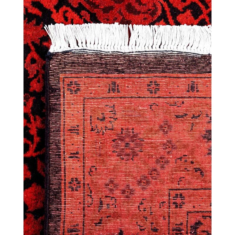 Contemporary Overdyed Wool Hand Knotted Runner - 3' 0" x 11' 1"