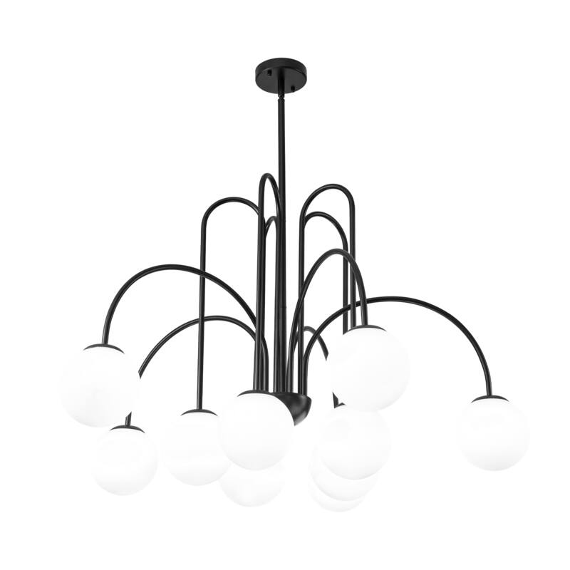 6/ 10-Light Modern Glam Sputnik Cluster Frosted Glass Globe Bubble Chandelier for Dining Room over Table