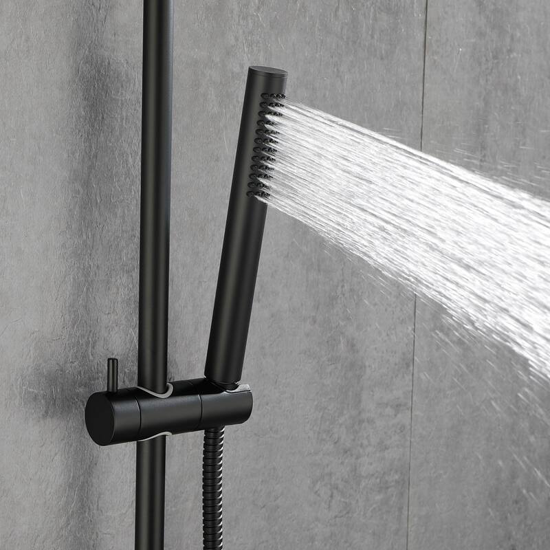 Wall Mount Handheld Shower with Slide Bar and 59Inch Hose Matte Black