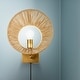 preview thumbnail 2 of 10, Cove River of Goods Gold Metal and Jute Indoor Plug In Wall Sconce - 13" x 5" x 15"