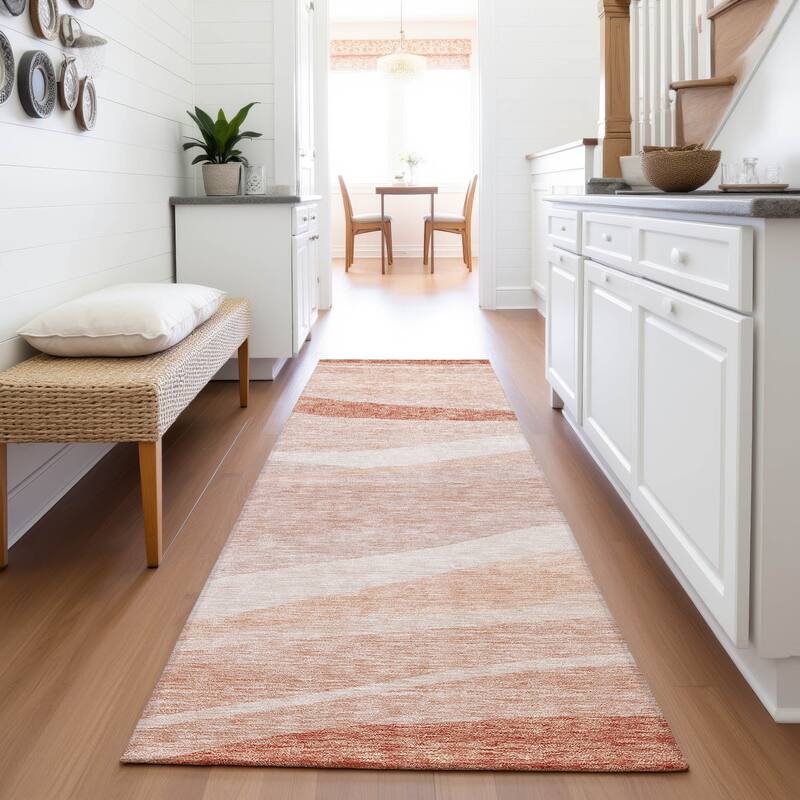 Premium Washable Super Soft Casual Contemporary Mayfield Rug - Salmon - 2'3" x 7'6"