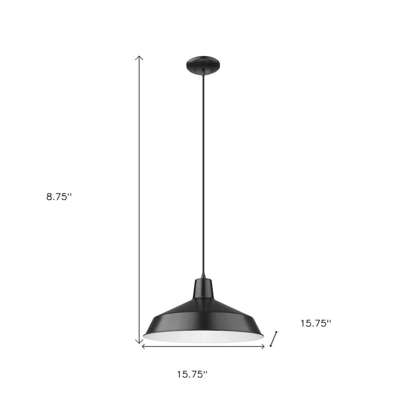 HomeRoots Industrial Matte Black Hanging Light - 15.75' X '8.75' X '15.75