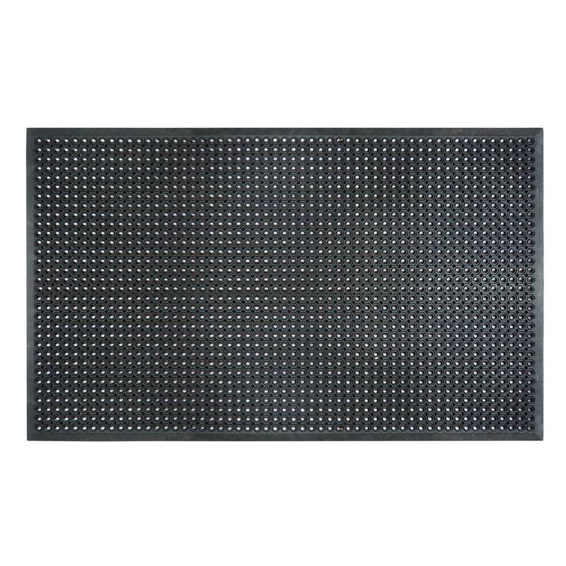 A1HC Heavy Duty Durable Non-Slip Rubber Floor Mat - 36" x 60" Anti-Fatigue Water Drainage Mat, Ideal for Commercial & Home Use - 36 x 60 - Black