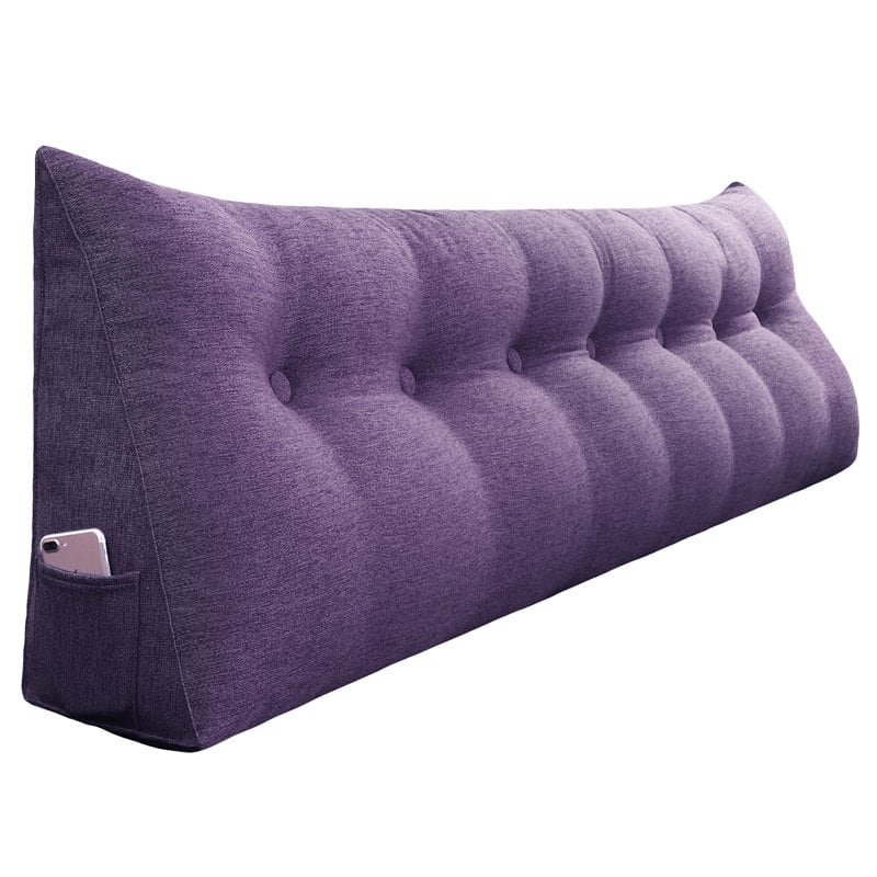 WOWMAX Bed Rest Wedge Reading Pillow Headboard Back Support Cushion - King - Lavender
