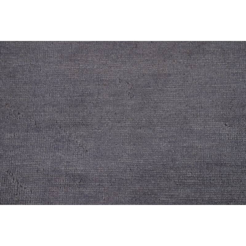 Blue Gray Modern Gabbeh Oriental Rug Handmade Wool Carpet - 3'3" x 4'10"