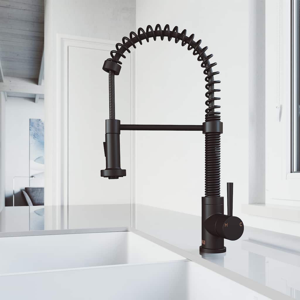 VIGO Edison 19" H Single Handle Pull-Down Sprayer Kitchen Faucet