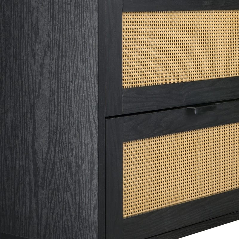 Orre Brown and Black Nightstand 2 Drawers