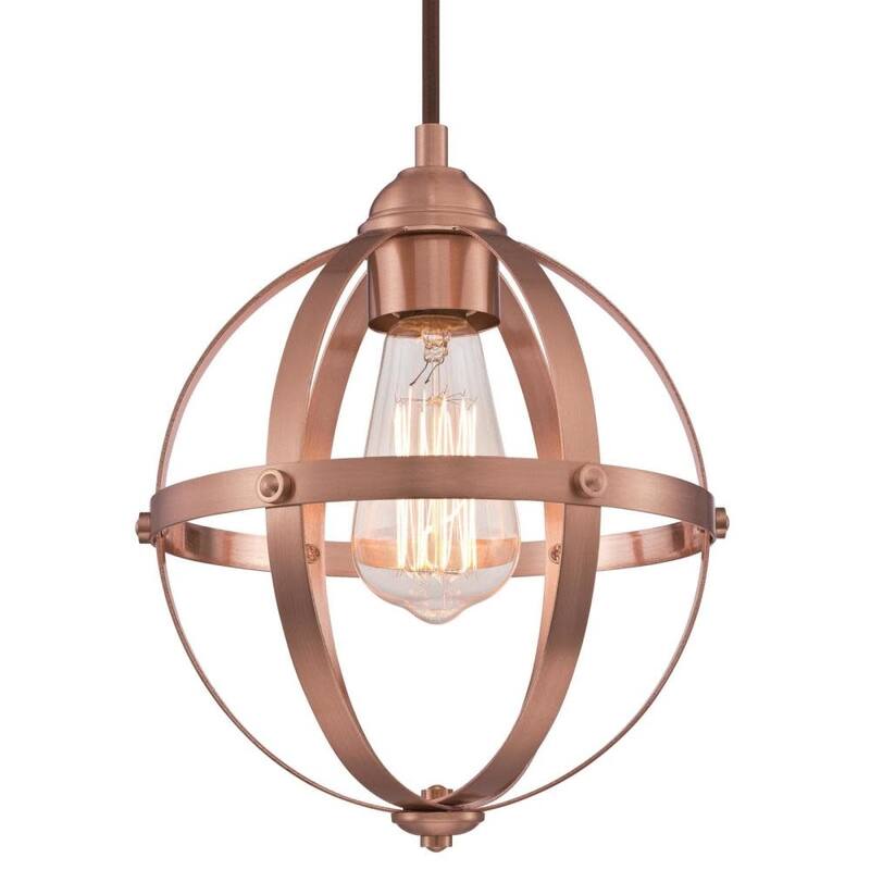 Roseto Saint Albert Single Light 9" Wide Mini Pendant - Washed Copper