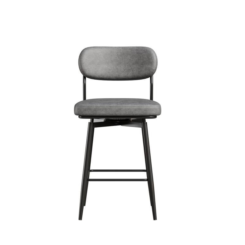 360 ° Rotating Bar Chair Bar Stool set of 2,with Leather Cushions