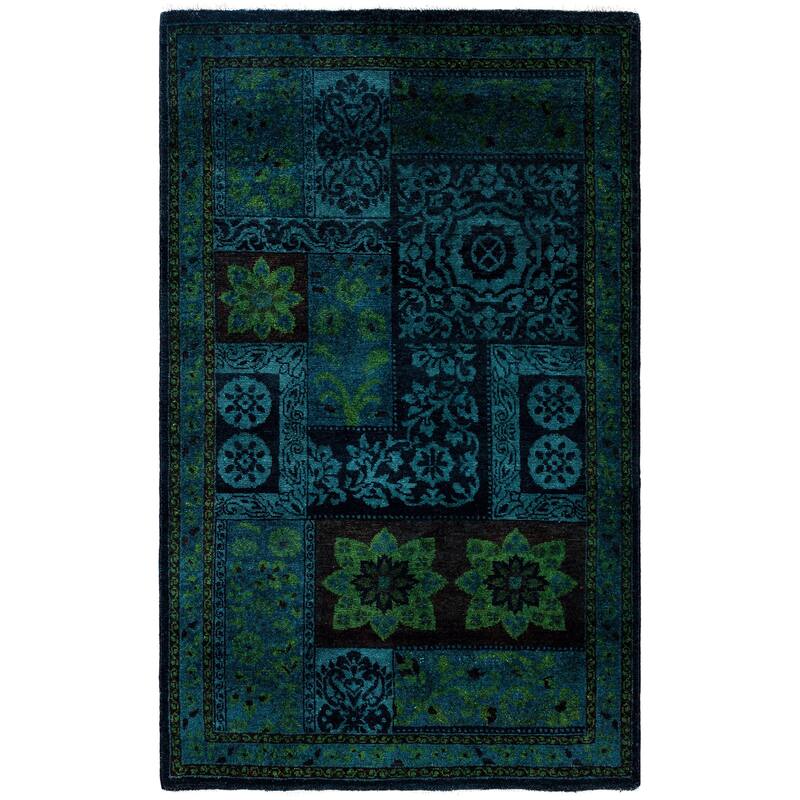 Overdyed One-of-a-Kind Hand-Knotted Area Rug - Black - 3' 3" x 5' 1"