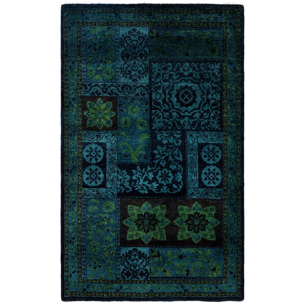 Overdyed One-of-a-Kind Hand-Knotted Area Rug - Black - 3' 3" x 5' 1"