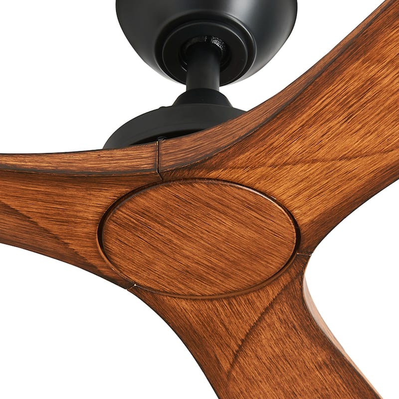 52" Matte Black/ White 3 Blades Indoor Propeller Ceiling Fan with Remote, No Lights