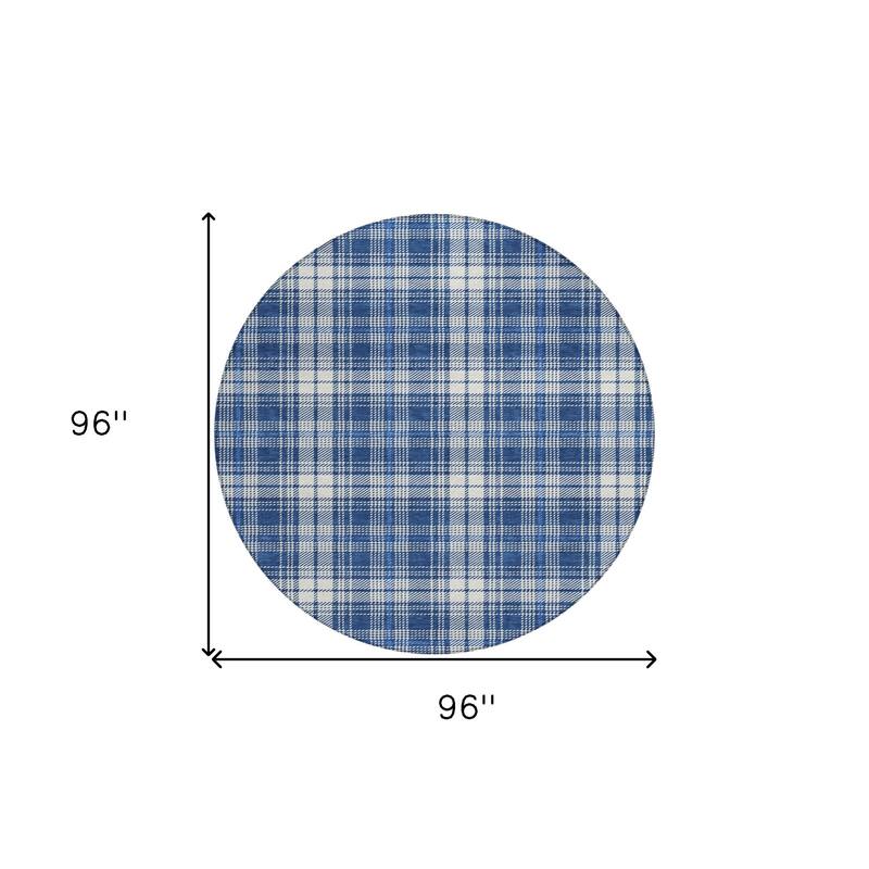 HomeRoots Plaid Transitional Rectangle Outdoor Rug