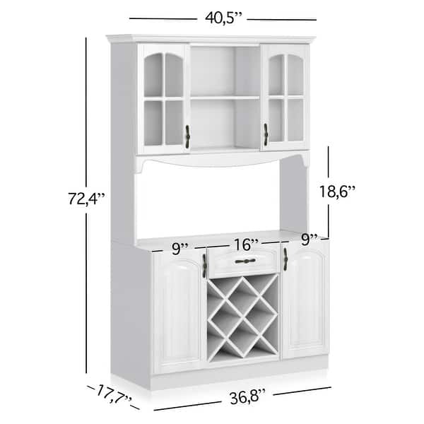 Galiano 73'' Pantry Kitchen Microwave Storage Buffet with Hutch
