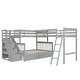 preview thumbnail 7 of 14, L-Shaped Twin over Full Bunk Bed With 3 Drawers,Ladder and Staircase for family