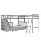 preview thumbnail 37 of 44, L-Shaped Twin over Full Bunk Bed With 3 Drawers,Ladder and Staircase