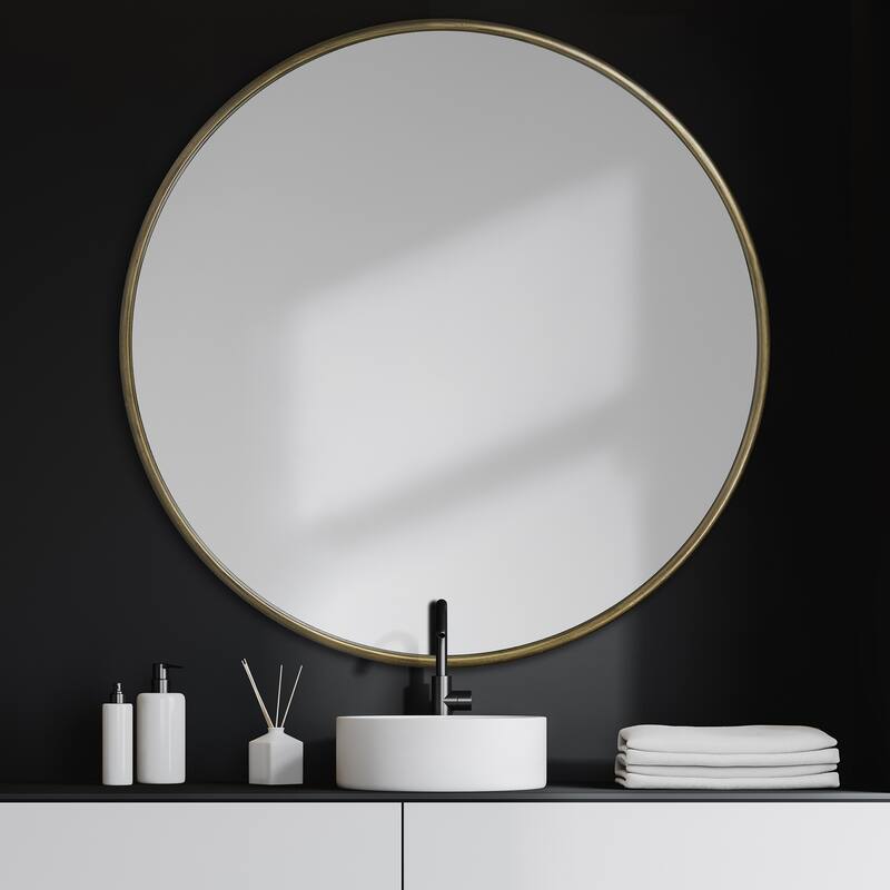 Piper Metal Frame Large Round Mirror