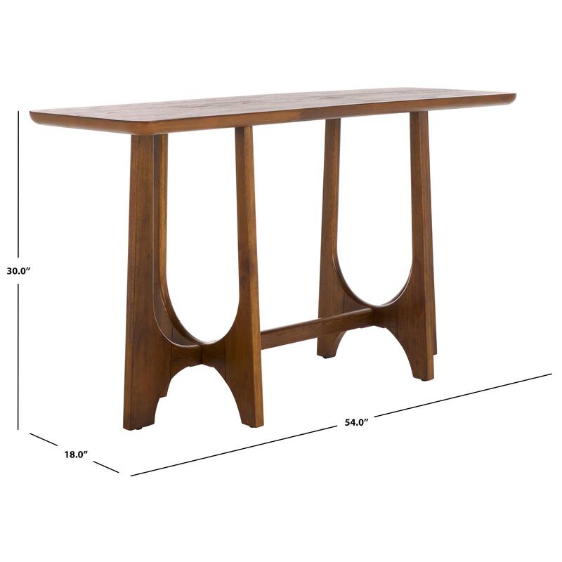 SAFAVIEH Couture Sasha Wood Console Table - 54Wx18Dx30H - Medium Oak