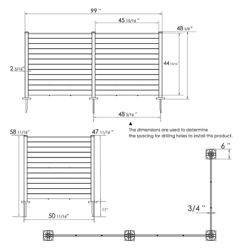 Kozyard 50"W x 47"H Outdoor Privacy Screens Fence Kit for Outside Backyard Patio
