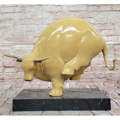 Bronze Imitative Bull Statue Modern Abstract Farmhouse Sculpture Decor