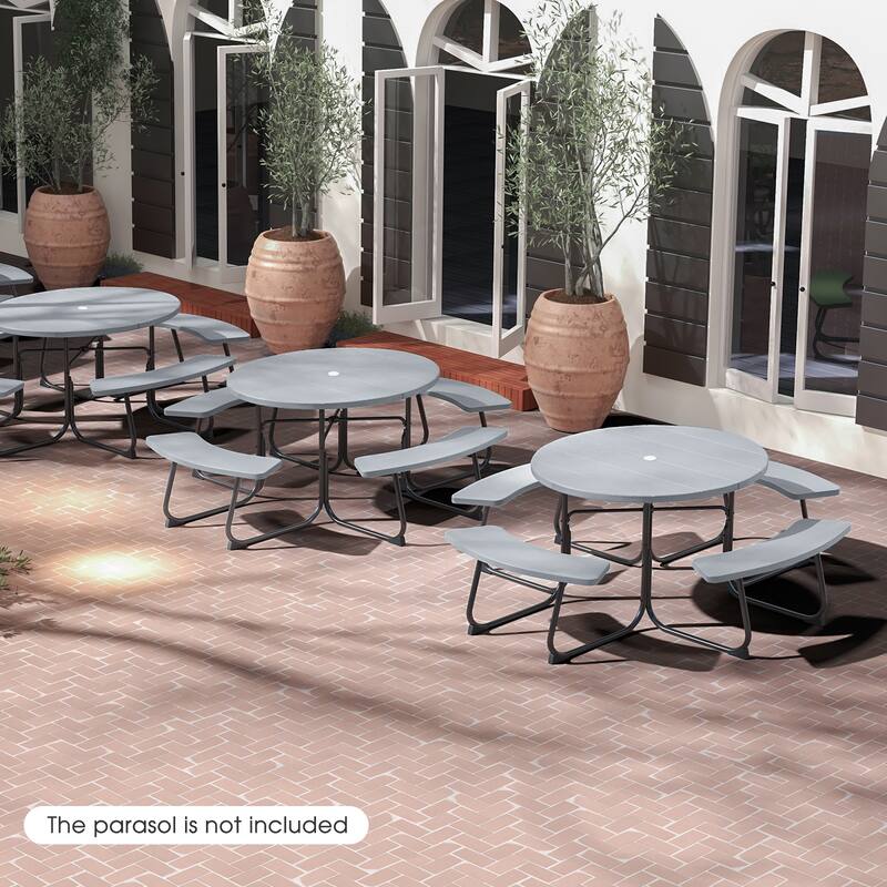 Gymax Outdoor Picnic Table Portable Picnic Table Bench w/ 4 Benches &