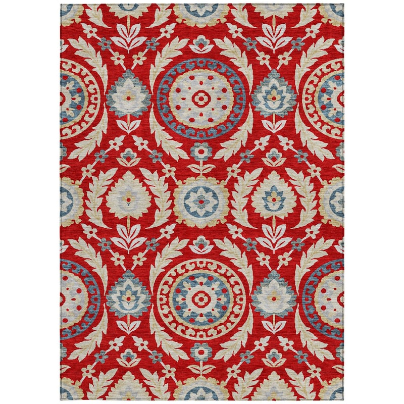 HomeRoots Floral Transitional Rectangle Outdoor Rug