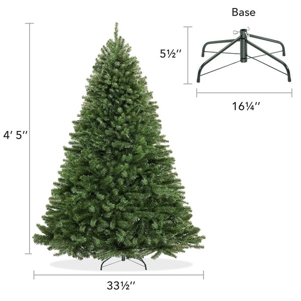 dimension image slide 1 of 4, Realistic Green Spruce Artificial Christmas Tree with Stand