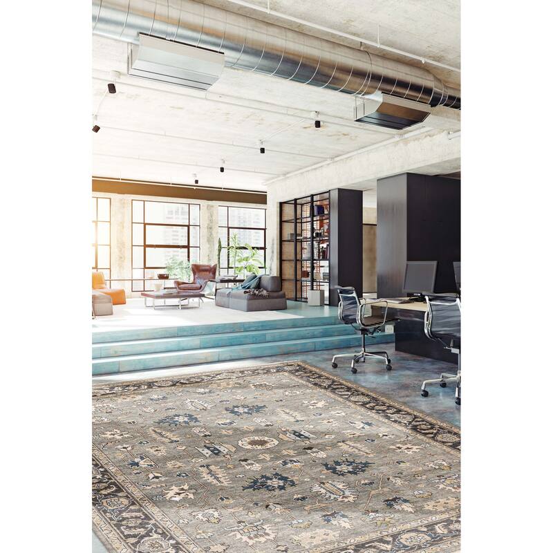 ECARPETGALLERY Hand-knotted Finest Agra Jaipur Teal Wool Rug - 9'6 x 13'2