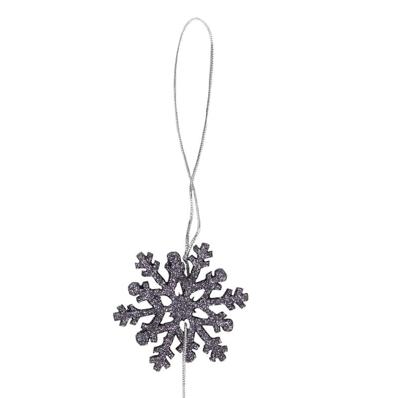 5' x 2" Indigo Blue Snowflake Christmas Garland with Silver Beads Unlit