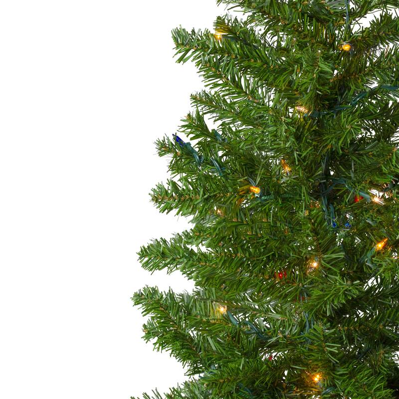 6.5' Canadian Pine Artificial Pencil Christmas Tree Multi Lights - 6.5 Foot
