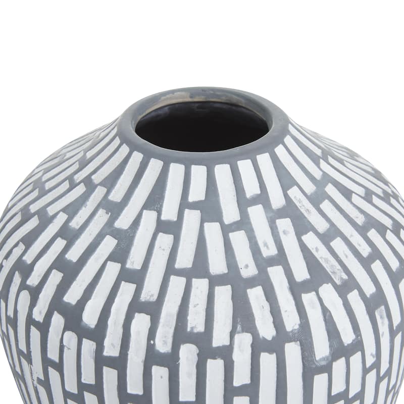 Ceramic Mosaic Inspired Decorative Vase - Set of 2 Gray - Roche River Decor