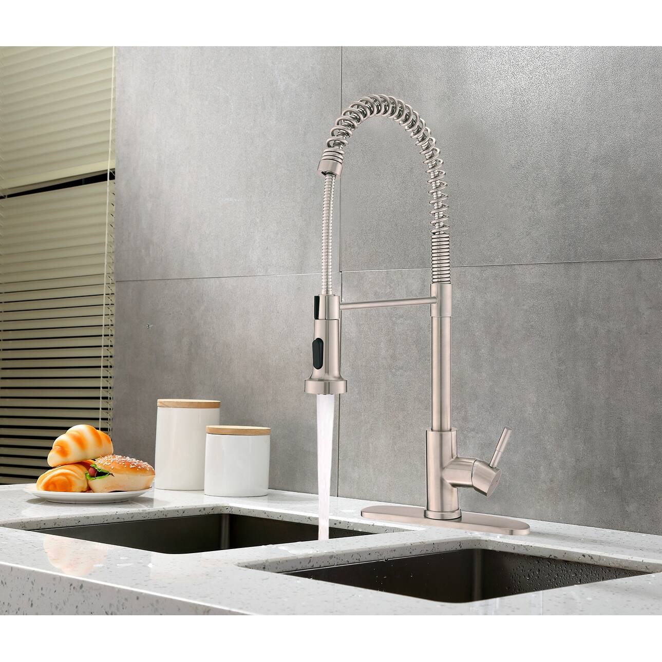 Commercial Modern Single Handle Spring High Kitchen Faucet Bed Bath & Beyond 36139220