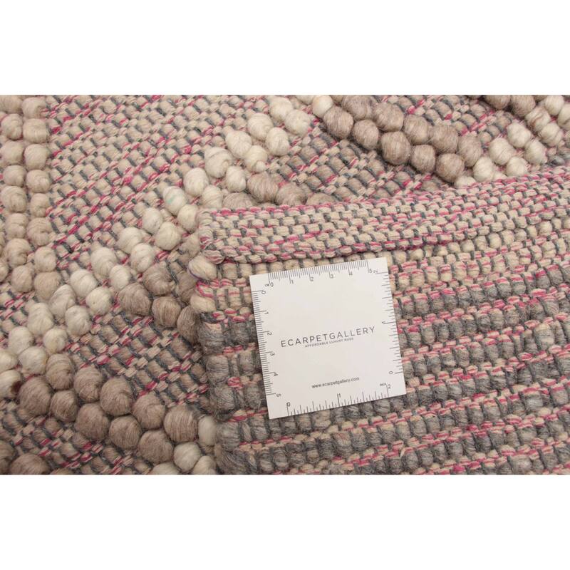 ECARPETGALLERY Braid weave Sienna Grey Wool Rug - 6'2 x 9'2