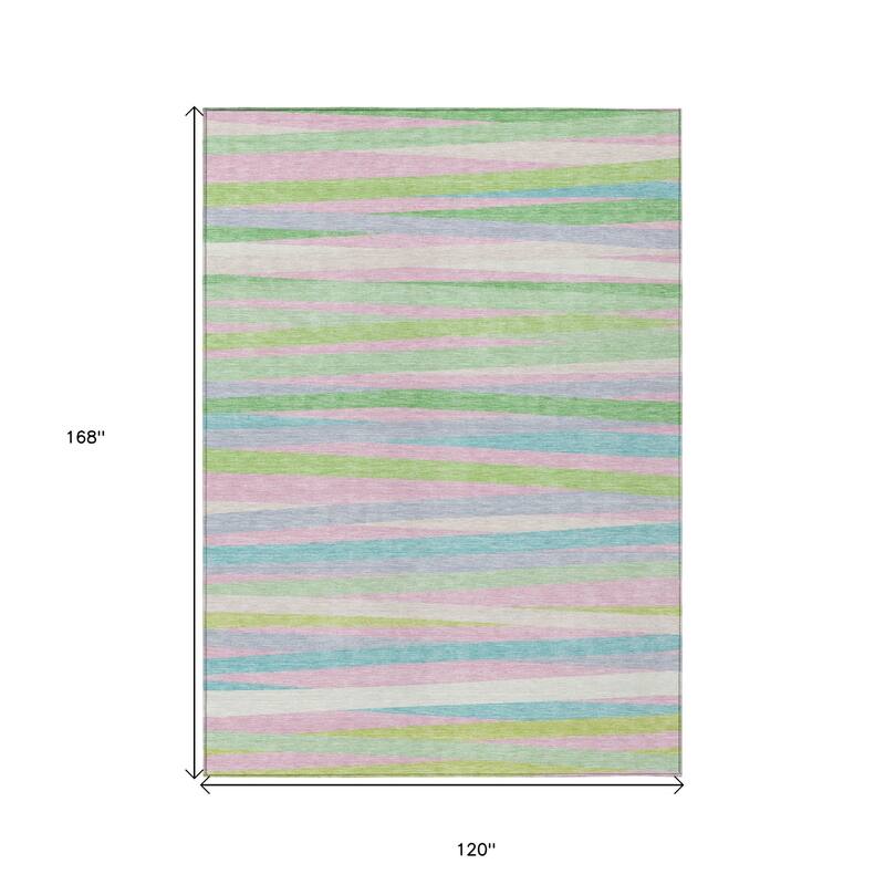 HomeRoots Striped Transitional Rectangle Outdoor Rug