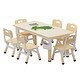 preview thumbnail 2 of 19, Kids Table and 4 Chairs Set with Graffiti Desktop Height Adjustable