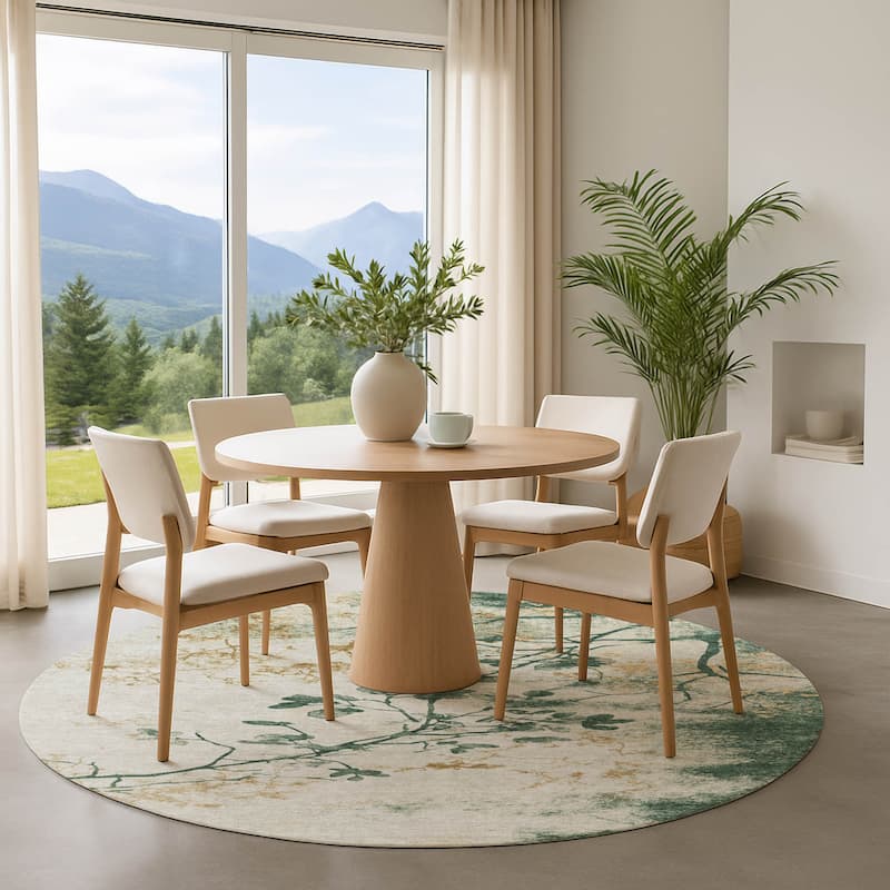 Premium Washable Super Soft Modern Floral Mayfield Rug - Emerald - 8' x 8'