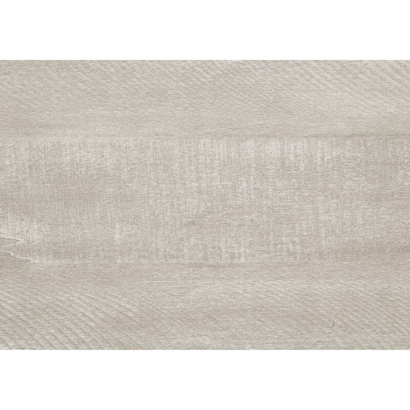 Contemporary Gray Oak Queen Bed Frame with Line Pattern Headboard