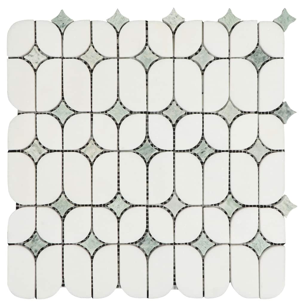 2.25" x 12.5" Marble Novelty Mosaic Wall & Floor Tile - Case (10 Sheets)