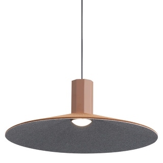 Golden Lighting Faroe 20in Integrated LED Pendant in Coffee/Black Felt - Brown