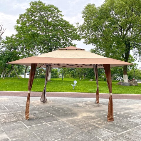 13x13 Ft Patio Pop-up Gazebo Canopy Tent with Weather Resistance - 156*156*110inch