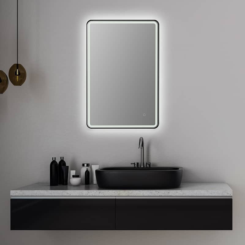 Altair Viaggi Rectangle Framed LED Lighted Wall Mirror