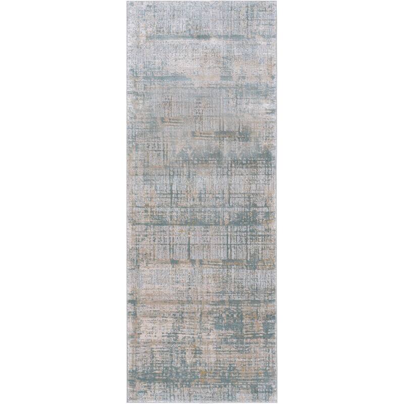 Livabliss Industrial Brunswick Abstract Area Rug - 2'7" x 7'3" - Sage