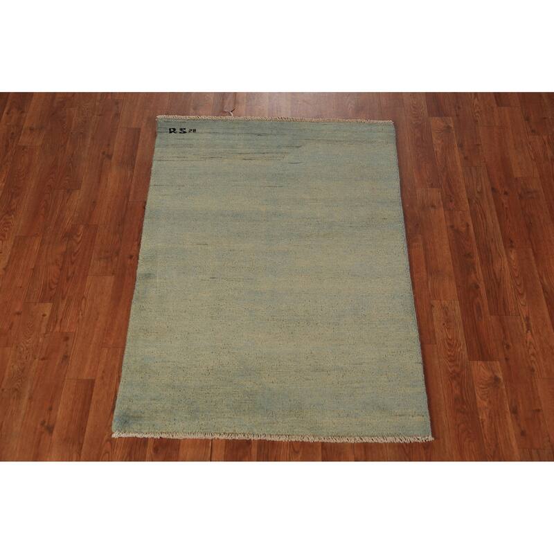 Modern Gabbeh Oriental Rug Handmade Bedroom Wool Carpet - 2'9" x 3'10"