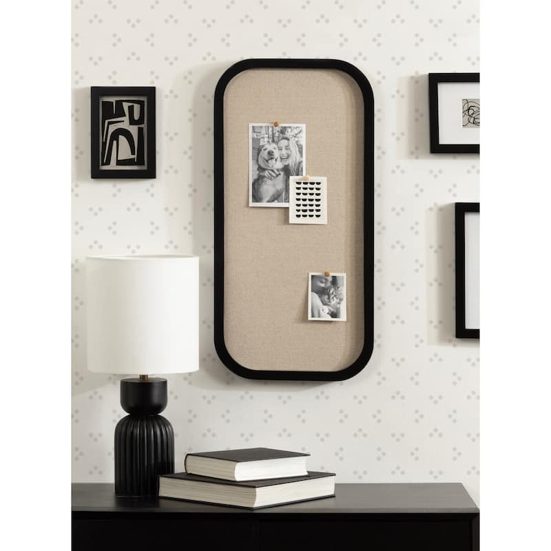 Kate and Laurel Hutton Wood Framed Fabric Pinboard
