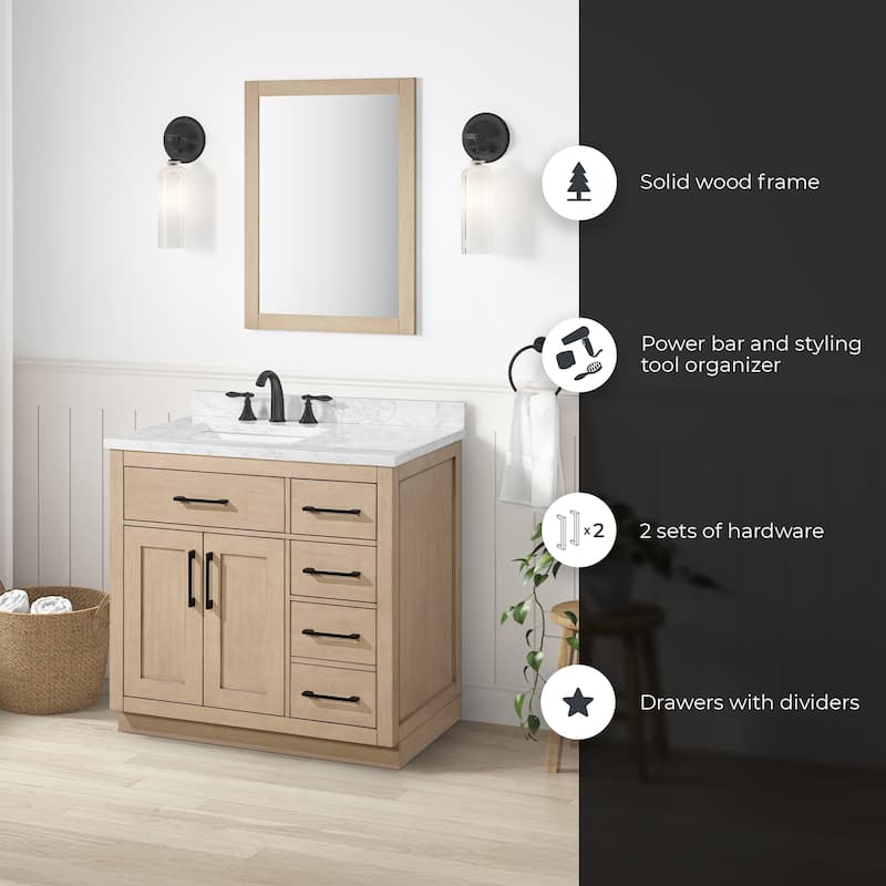 Athea Bathroom Vanity with White Engineered Marble Top